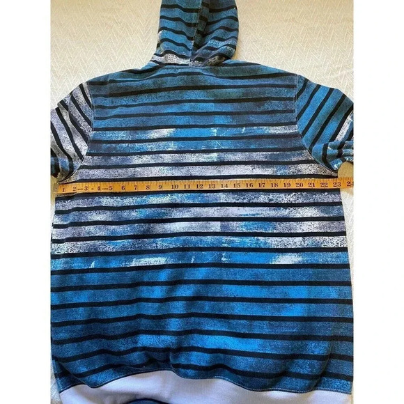 NBA Men's Hoodie Sweatshirt Basketball XL/TG Hooded Zip Up Logo Turquoise White - Picture 11 of 12